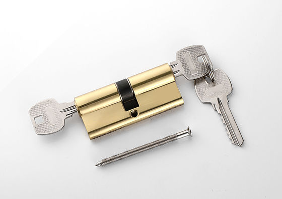 Bezpieczny Złoty Zamknięcie Zamknięcie Cylinder mosiądz 70mm 2 kluczyki Z Pin Tumbler