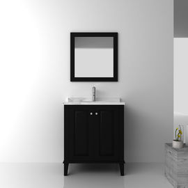 Stojące na podłodze czarne drewniane szafki łazienkowe / zestawy mebli łazienkowych