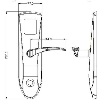 Brushed Nickel Digital Electronic Card Lock / Elektroniczne zamki drzwiowe dla pokoi hotelowych