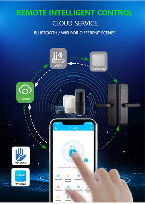 Wi-Fi TTLOCK Smart Door Lock Biometryczny odcisk palca Dźwignia drzwiowa cyfrowa blokada bez klucza
