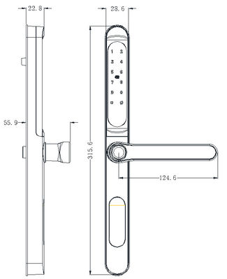 Odciski palców Bluetooth, kod dostępu, zamek drzwiowy, wodoodporny dziedzińce z kontrolą bramy.