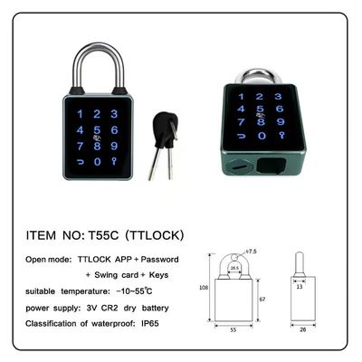 Bluetooth PadLock z ekranem dotykowym Do drzwi Courtycard Ogrodzenie Drzwi Extrance Door