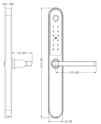 Wygodny drzwi wejściowe komercyjny smart lock 315*43*21mm 4 sztuk baterie AA