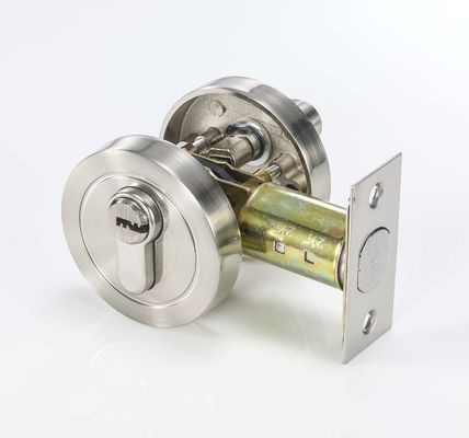 Zynkowe ciało mosiężne Cylinder Circle Deadbolt Lock Satin Nickel