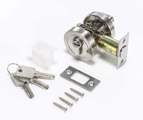 Zynkowe ciało mosiężne Cylinder Circle Deadbolt Lock Satin Nickel