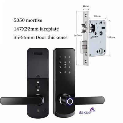 CE Fire Rated EN1634-1 EN14846 Certified Fringerprint Door Lock with One-Time Passcode Timed Passcode and eKey Anywhere or Anybody Access (Certyfikowany zamek drzwi z odciskiem palca z jednorazowym kodem dostępu)