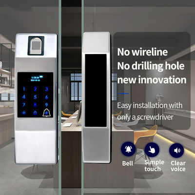 Zynkowy stop FPC Odciski palców Smart Door Lock Sliding Door Office Sliver Gold